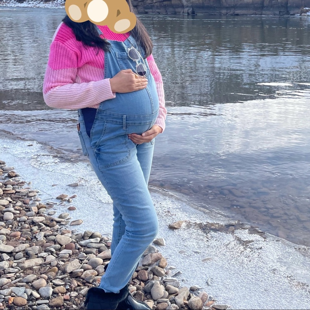 Maternity denim overall